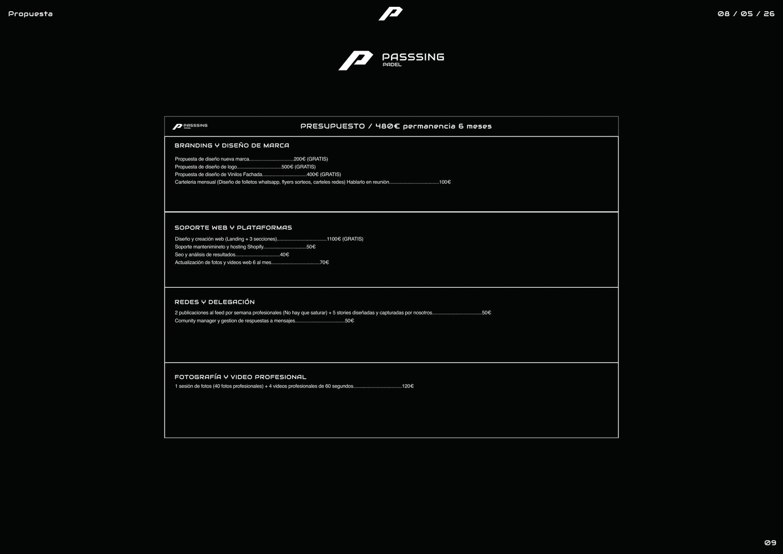 Plataforma Digital Passing Padel